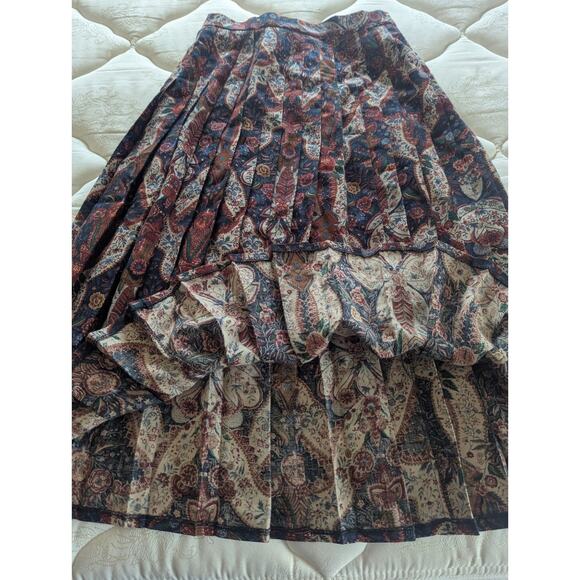 Rare Vintage Lillie Rubin x Oscar de la Renta Paisley Floral Maxi Boho skirt - Picture 3 of 6